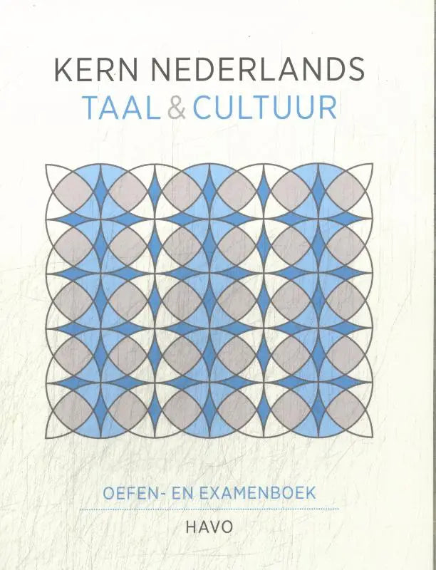 De cover van het kern nederlands taal & cultuur werkboek voor havo toont een geometrisch patroon in blauwgrijze tinten