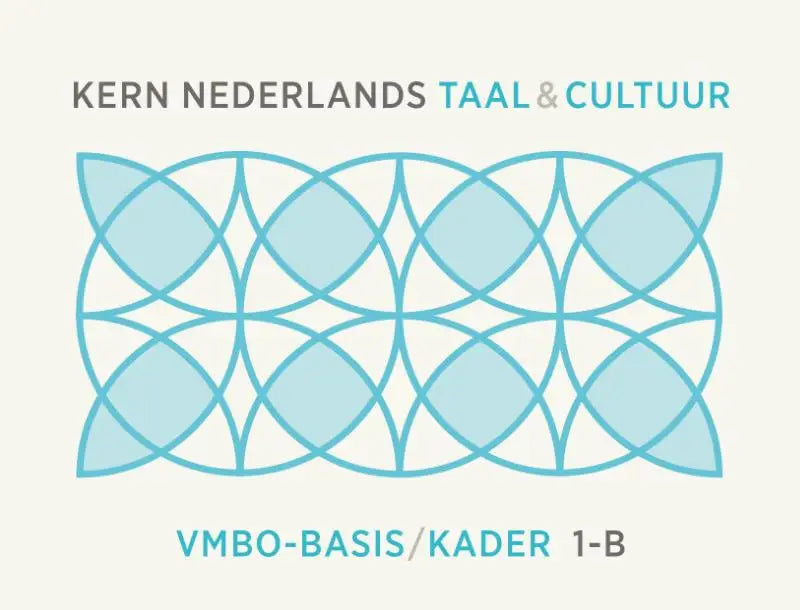 Lichtblauw geometrisch patroon met ovale vormen op crèmekleurige achtergrond voor kern nederlands taal boek