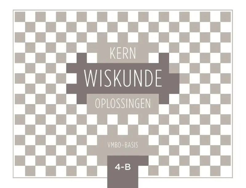 Grijze en witte geruite achtergrond met kern wiskunde oplossingen tekst in het midden voor kern wiskunde product