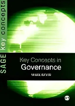 Groen boek key concepts in governance van mark rees met globe design en sage branding als introductie tot governance