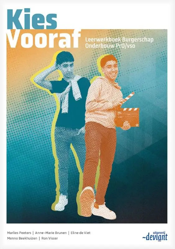 De voorkant van het Nederlandse schoolboek kies vooraf voor burgerschapsonderwijs met een kleurrijke omslag