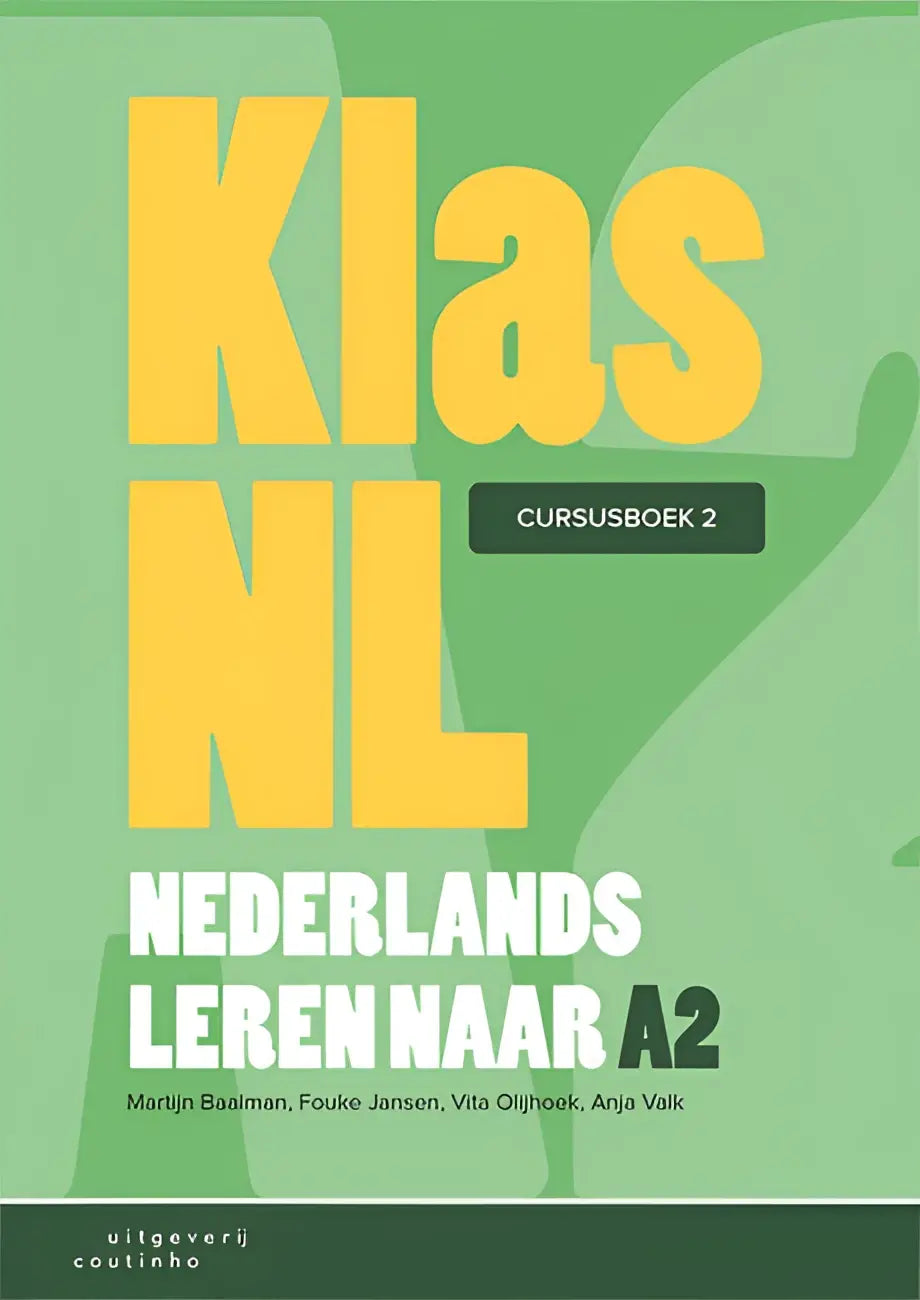 Groen en geel nederlandse cursusboek cover klasnl nederlands leren naar a2 met aanvullende materialen over nederlandse cultuur