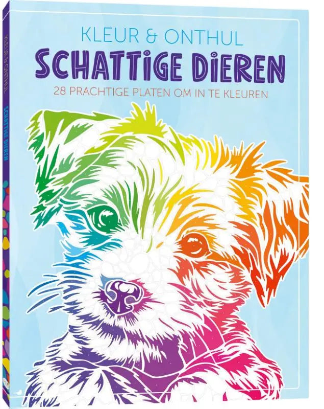 Kleur & Onthul: Schattige Dieren - 28 prachtige platen om in te kleuren