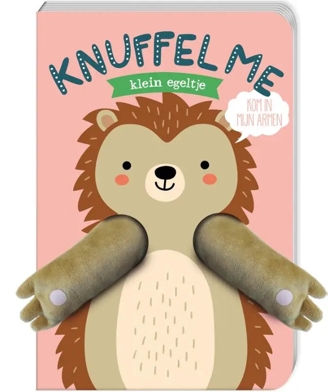 Een zacht, pluizig kinderboek klein egeltje met een roze kaft en tastbare armen voor jonge lezers