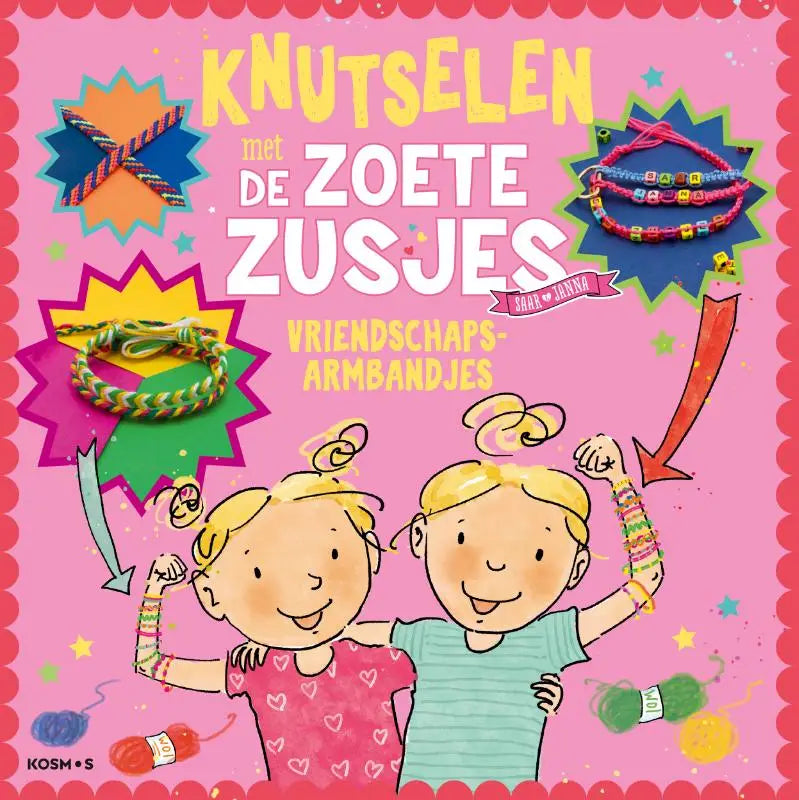 Colorful handcrafted friendship bracelets made from woven yarn and beads from knutselen met de zoete zusjes