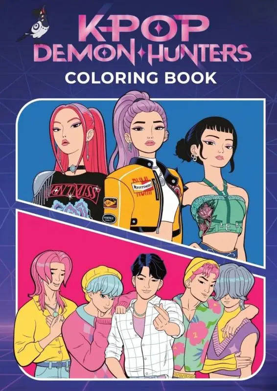 Kpop demon hunters coloring book met 60+ illustraties van kpop idolen in levendige outfits voor stressverlichting