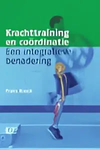 Boekcover krachttraining en coördinatie van pieter kort met sporter tegen groenblauwe achtergrond frans bosch sport