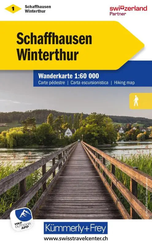 KuF Schweiz Wanderkarte 01 Schaffhausen - Winterthur 1 : 60 000 - Detaillierte Wanderkarte für spannende Touren! Wetterfest, matt und mit free Download