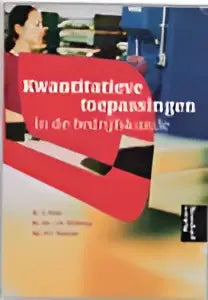 Rode en blauwe gestreepte stof met nederlandse tekst voor kwantitatieve toepassingen in het hoger onderwijs bedrijfskunde