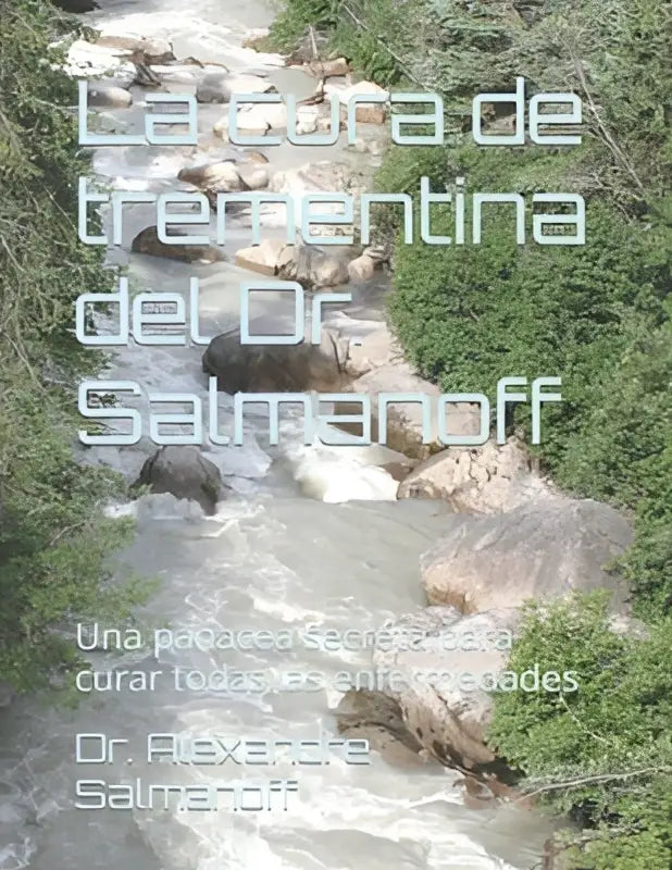 De boekcover van la cura de trementina del dr salmanoff toont een panacea secreta para genezen van ziekten