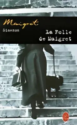 Black leren ldp simenon satchel la folle de maigret met goudkleurige hardware en flapsluiting