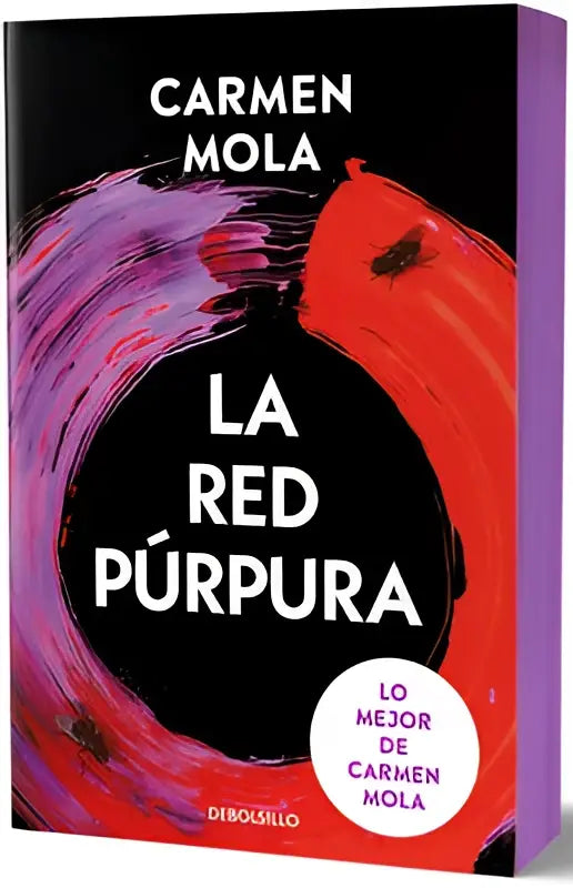 Debolsillo boek la red púrpura met abstracte rode en paarse cover en limitada cantos pintados editie