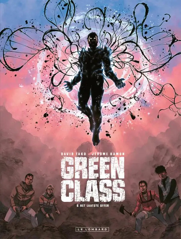De cover van de comic green class in laatste offer toont een donkere, bepantserde figuur met blauwe accenten door jérôme hamon
