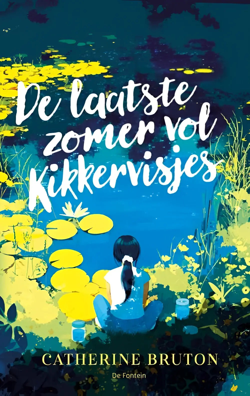 De laatste zomer nederlandstalig hardback van catherine bruton met kleurrijke cover van meisje bij vijver