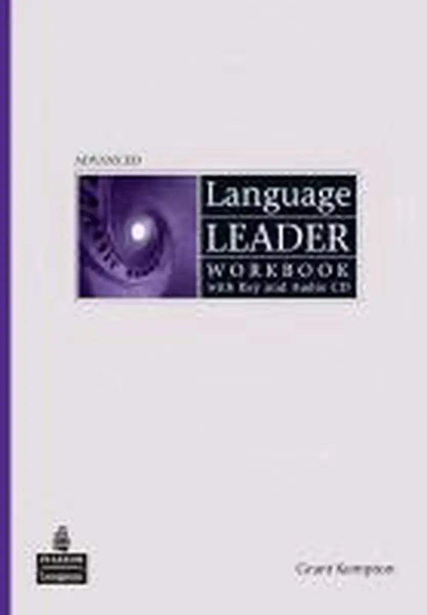 Taal leider advanced workbook in paarse en witte kleur met sleutel en audio-cd door grant hampson voor geavanceerd taalonderwijs