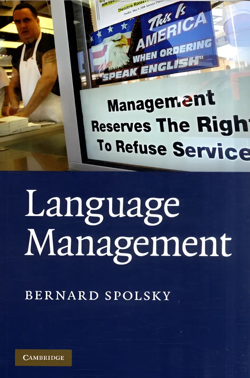 Blauw hardbackboek taalmanagement door bernard spolsky gepubliceerd door cambridge voor onderzoek naar taalmanagement