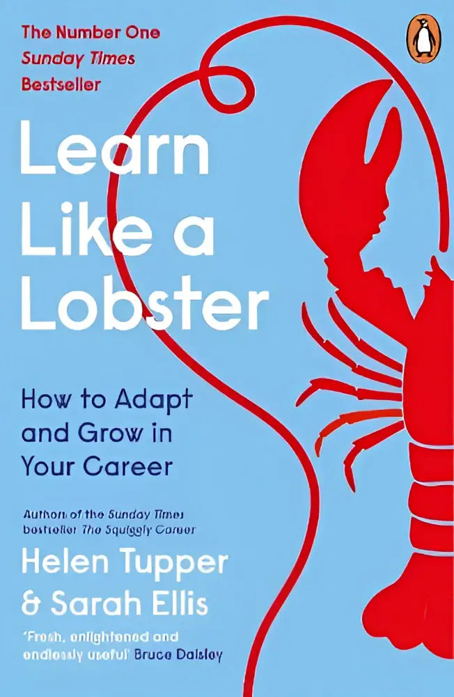 A vibrant red lobster illustration decorates the light blue cover of learn like a lobster by helen tupper and sarah ellis