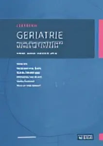 Blauwe omslag van leerboek geriatrie met witte en grijze tekst over geriatrische geneeskunde door marcel olde rikkert