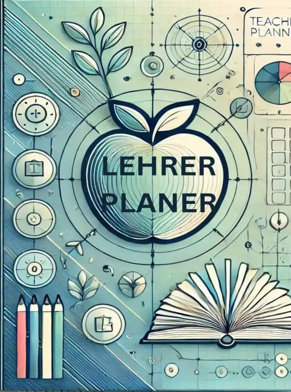Gestileerde appelvormige lehrer planer met lichtblauw wit patroon voor flexibele unterrichtsplanung als schulplaner für docentes