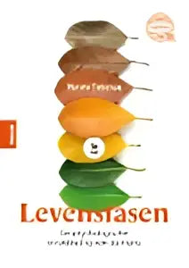 A verticale stapel kleurrijke cilindervormige levensfasen producten van maryke tieleman uitgegeven door koninklijke boom uitgevers