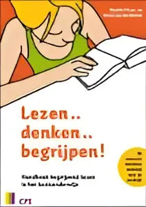Vibrante geel-witte grafische ontwerp met gestileerde handen die boeken vasthouden voor het onderwijs algemeen product van mariet forrer edg thuiswinkel