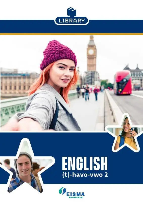 Een jonge vrouw met oranje haar draagt een levendige magenta gebreide beanie van Library, staand op een brug in Londen