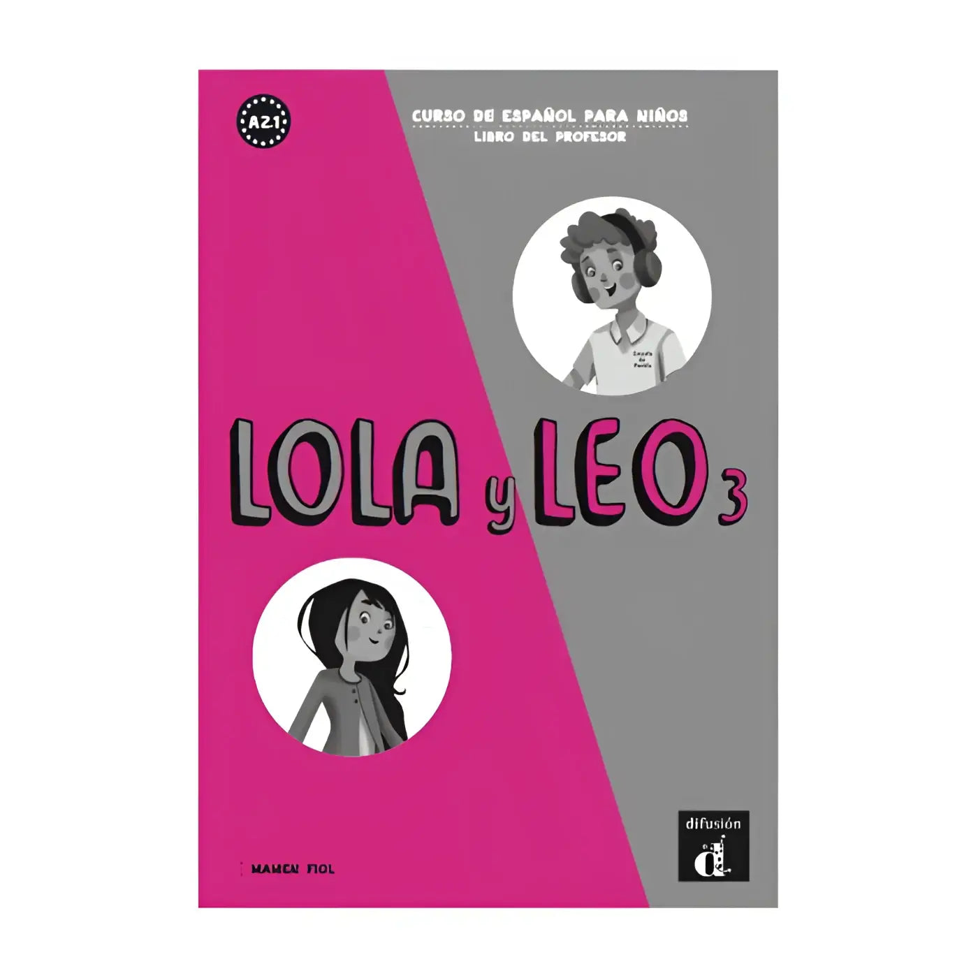Roze en grijze lola y leo 3 boekomslag met cartoonillustraties van kinderen biedt richtlijnen en kopieerbare werkbladen