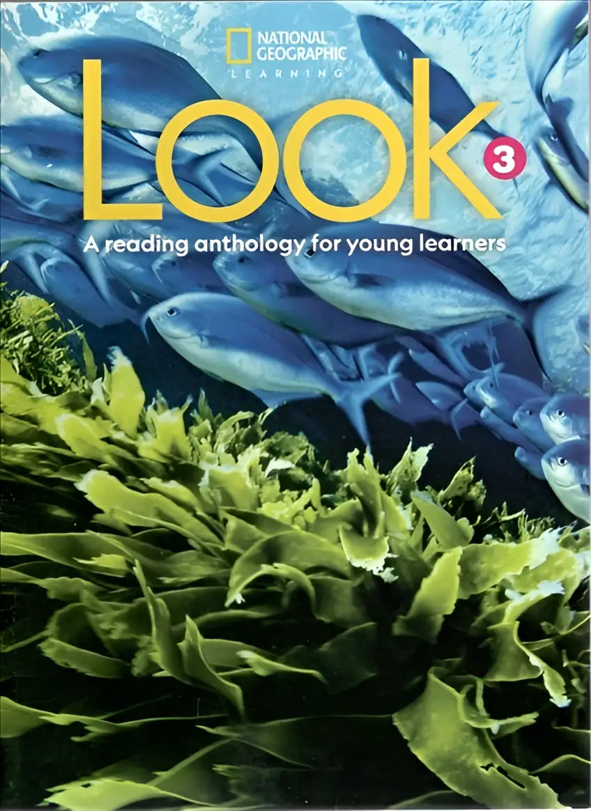 National geographic learning look level 3 combo split reading anthology with vibrant underwater scene of blue fish and green seaweed