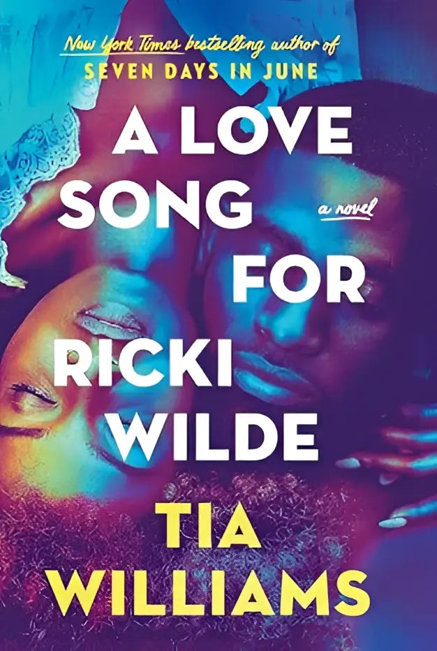 Vibrante cover van het romance book love song for ricki wilde met warme tinten en blauwe achtergrond
