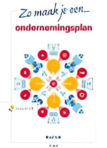 Kleurige cirkelvormige diagram met nederlandse tekst uit ondernemingsplan van roel grit management algemeen