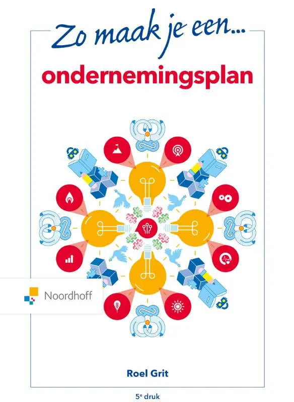 De voorzijde van het nederlandstalige boek zo maak je een ondernemingsplan van roel grit gericht op management algemeen