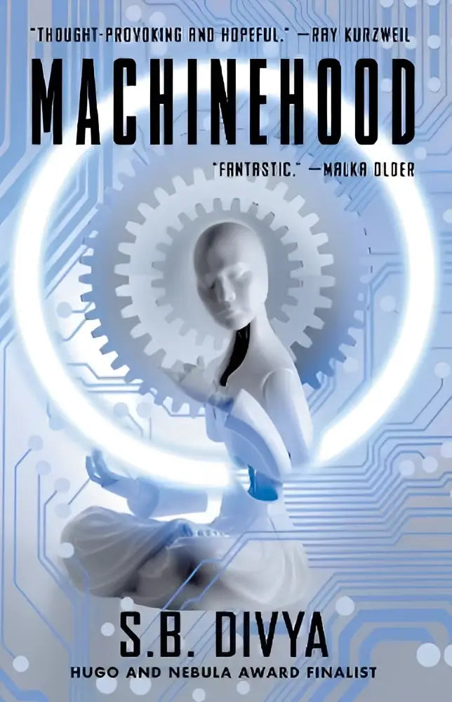 Boekomslag van machinehood door s.b. met futuristisch ontwerp voor het sciencefictionboek machinehood