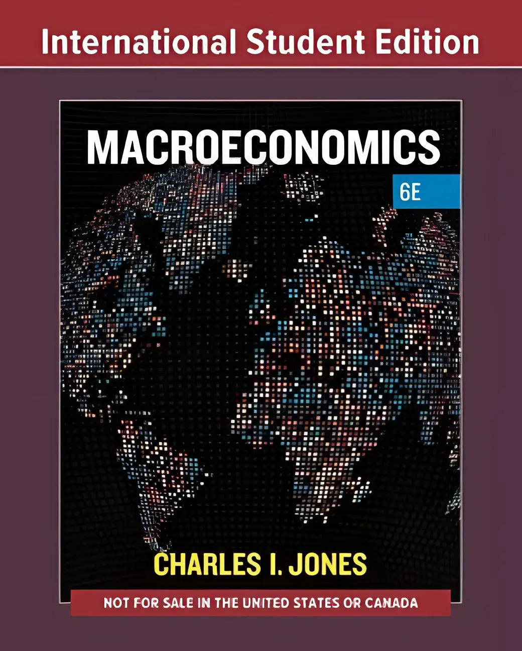 Het zwarte en multicolor pixelwereldkaart boekomslag van macroeconomics door charles i voor norton illumine ebook