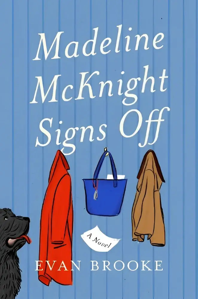 Blauwe katoenen tote bag met een tassel handvat gerelateerd aan madeline mcknight signs off novel