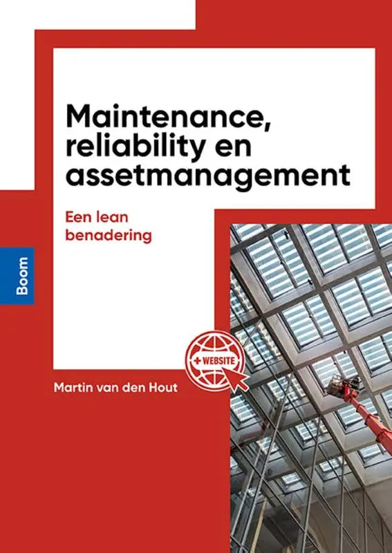 Rood hardcover boek maintenance reliability en assetmanagement van martin van den hout voor bedrijfsbeheer