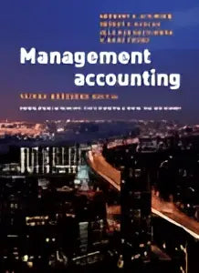 Het management accounting studieboek van ella mae matsumura en anthony atkinson heeft een donker, goudkleurig omslag