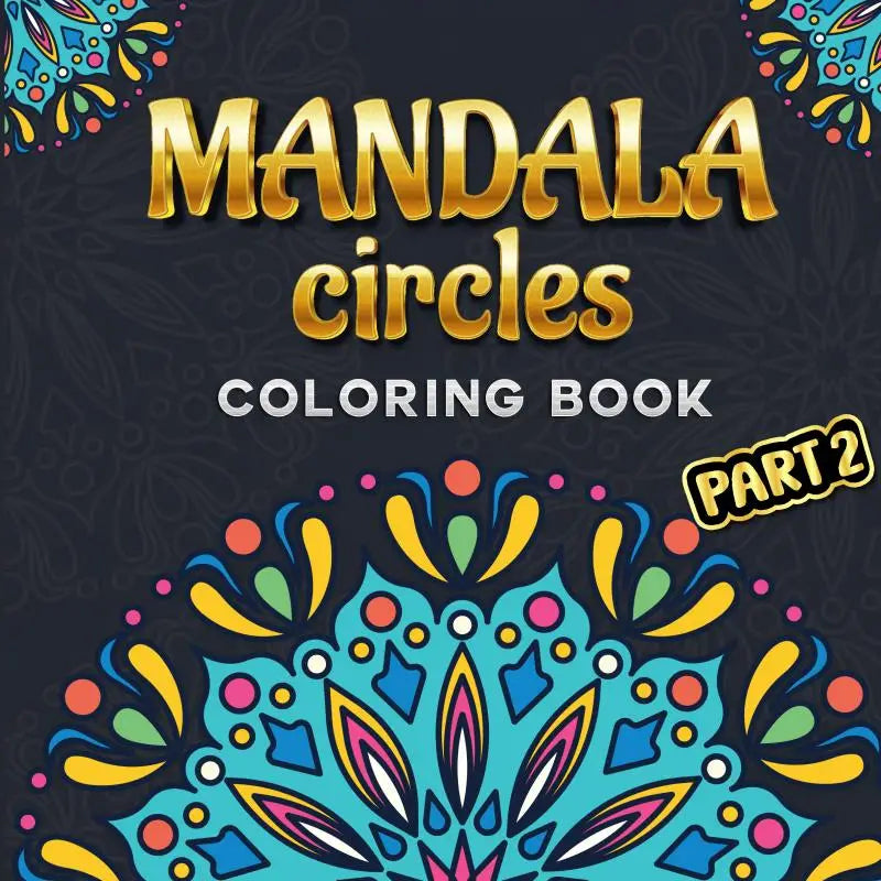 Vibrant turquoise and gold mandala circles part 2 mindfulness kleurboek with intricate geometric patterns