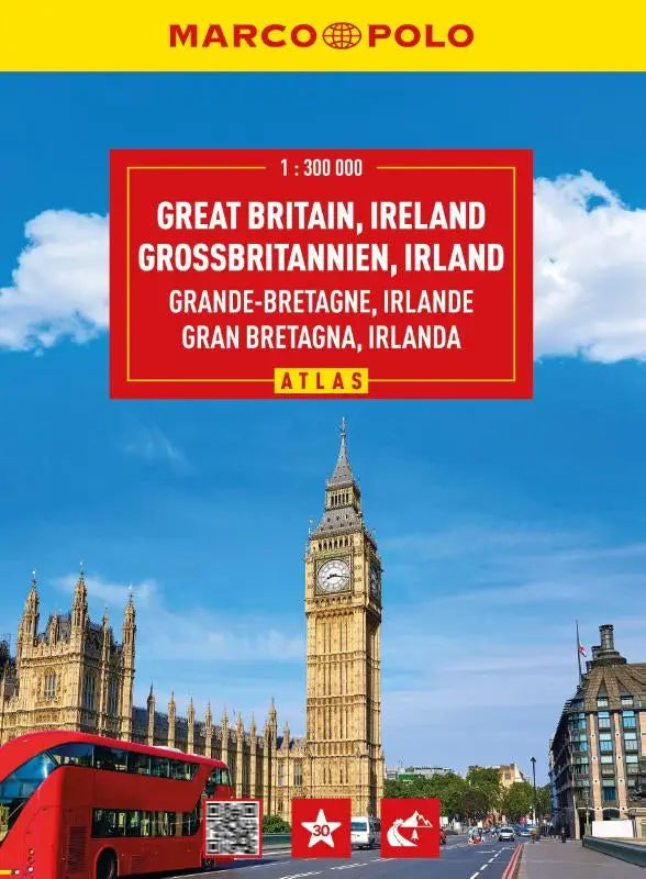 MARCO POLO Reiseatlas Großbritannien, Irland 1:300.000 - Straßenatlas und Autoatlas mit Europa in 1:4,5 Mio. Spiralbindung