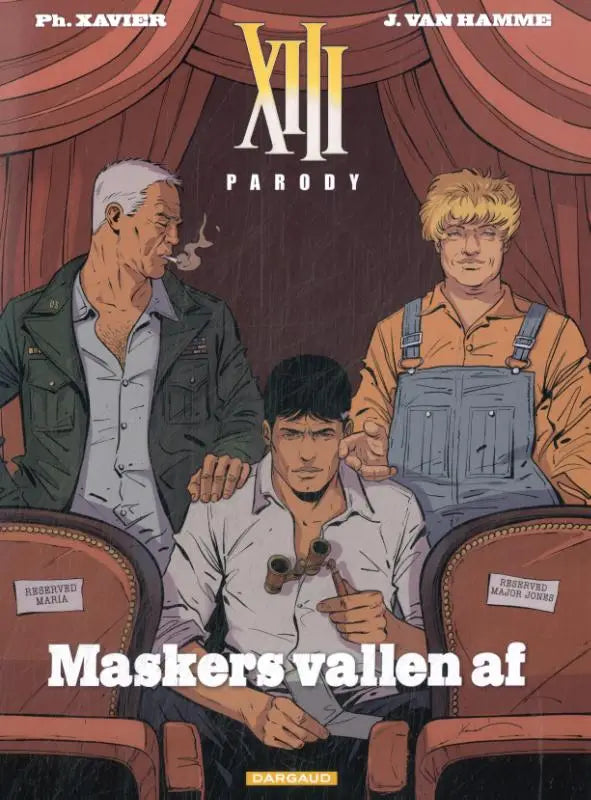 De cover van de comic maskers vallen af door ph toont een dramatische illustratie voor dit stripboek