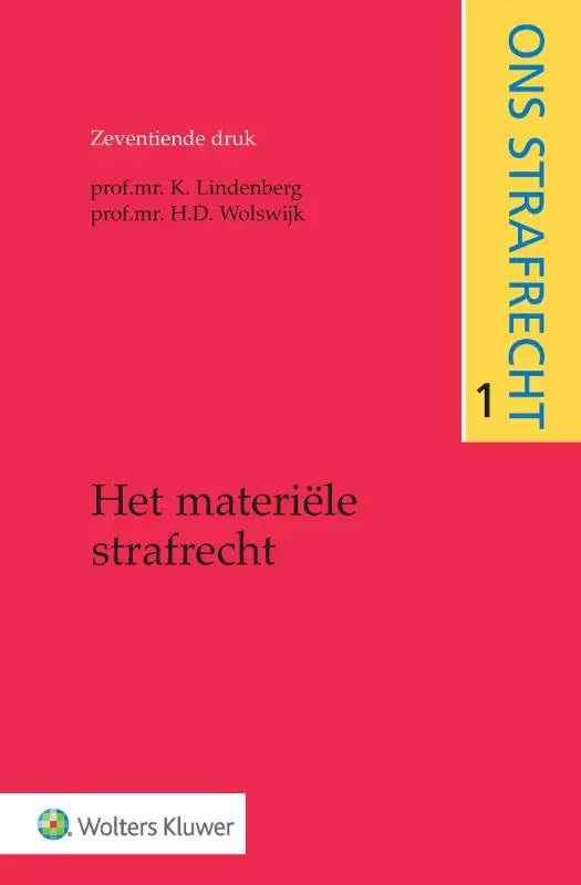 Rood hardcover boek het materiële strafrecht door prof voor juridisch onderwijs en studie