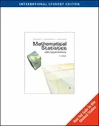 De cover van het leerboek mathematical statistics with applications international edition met zwarte tekst op wit papier