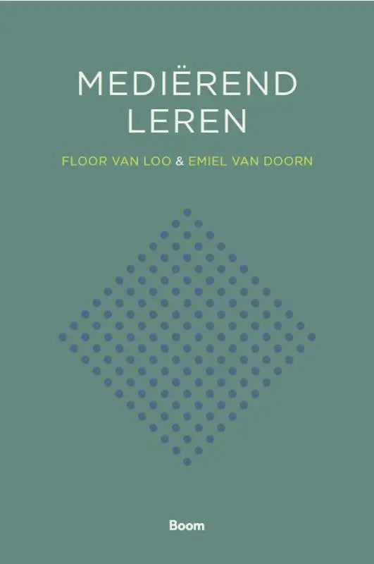 Teal gekleurde boekcover met geometrisch patroon van blauwe stippen in diamantvorm voor mediërend leren