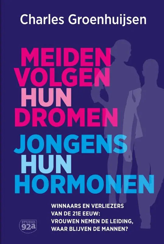 De boekcover van meiden volgen hun dromen toont roze en blauwe tekst op paarse achtergrond met vrouwen nemen leiding