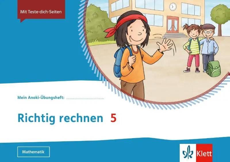 Blauw wit kinderrekenboek richtig rechnen mein anoki-übungsheft Übungsheft klasse 5 van klett
