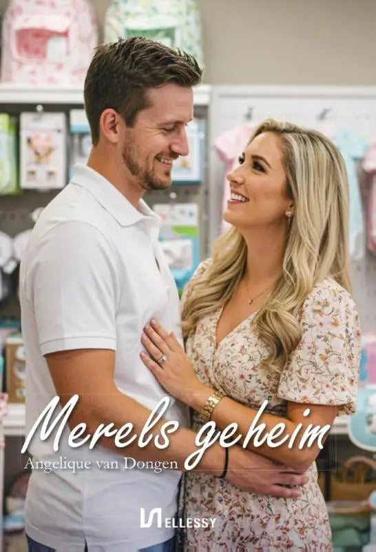 Vrouw in een merels geheim jurk met bloemenprint, korte mouwen en v-halslijn, elegant en comfortabel