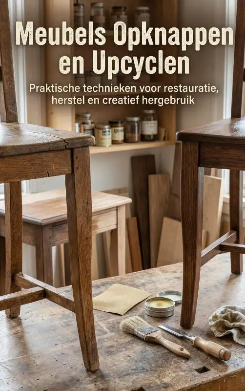 De cover van meubels opknappen en upcyclen met rustieke houten stoelen en praktische technieken voor creatief hergebruik