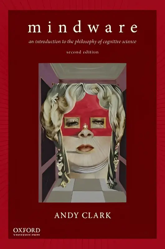 Rood hardcover boek mindware tweede editie door andy clark over de filosofie van cognitieve wetenschappen