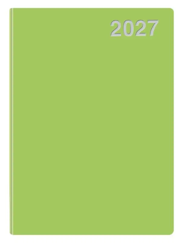 Mini-Timer grün 2027 - Kleiner flexibler Taschenkalender im Format 7,5 x 11 cm.