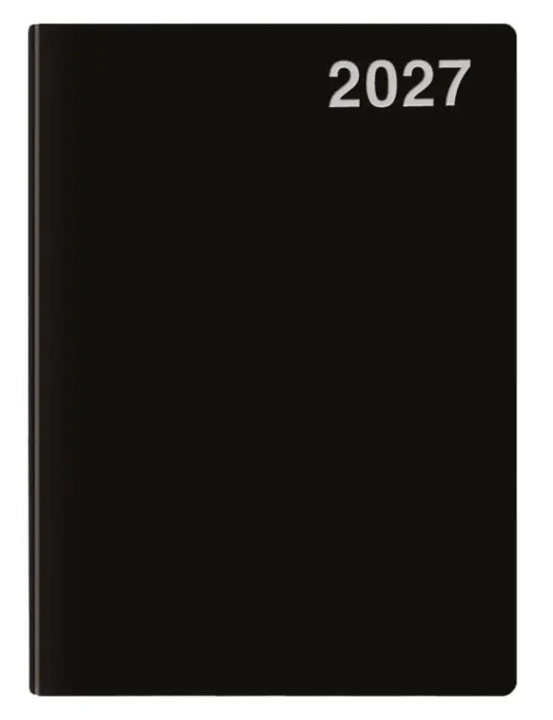 Mini-Timer PVC schwarz 2027 - Kleiner flexibler Taschenkalender im Format 7,5 x 11 cm.