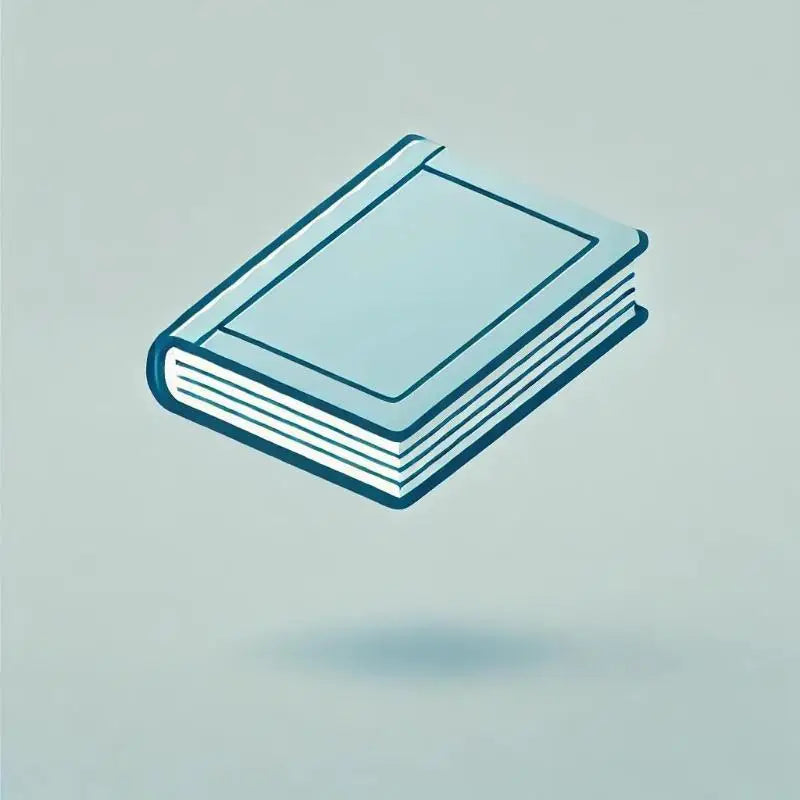 Minimalistisch geïllustreerd hardcover arbeitsheft zum ausleihmaterial met lichtblauwe omslag en donkerblauwe rand
